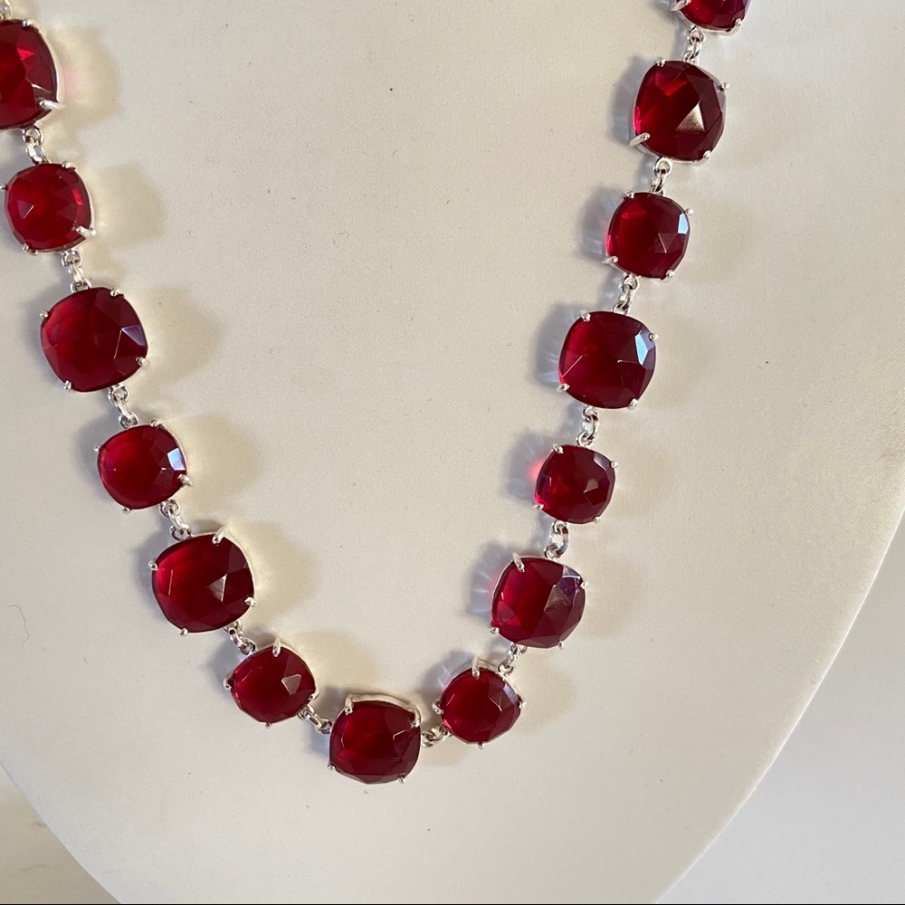 Amelia Rose Ruby Pink Necklace & Bracelet Set - Picture 2 of 4